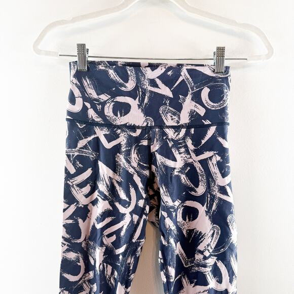 Lululemon Wunder Under Crop Luxtreme 21" Graffiti Pop Antoinette True Navy 6 - Picture 5 of 11